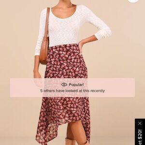 Floral Asymmetrical Skirt - Pink